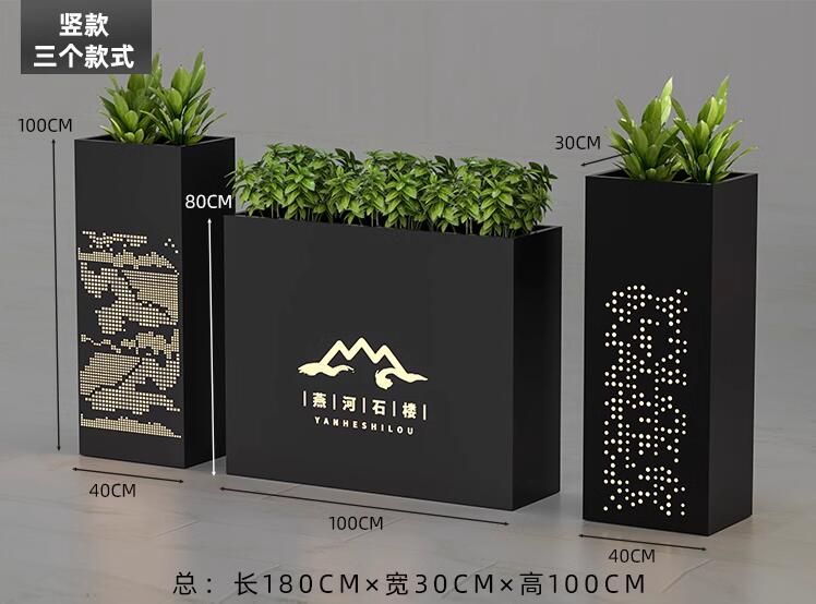 不锈钢花箱长方形市政景观工程花盆 不锈钢花箱长方形市政景观工程花盆